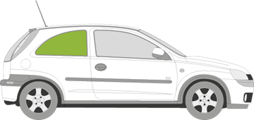 Afbeelding van Zijruit rechts Opel Corsa 3 deurs 