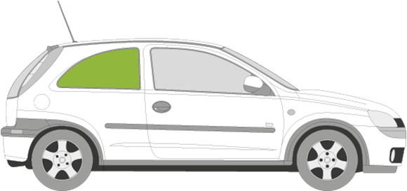 Afbeelding van Zijruit rechts Opel Corsa 3 deurs 