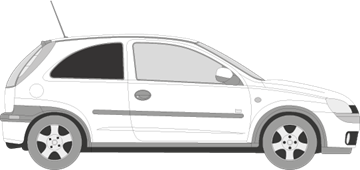 Afbeelding van Zijruit rechts Opel Corsa 3 deurs (DONKERE RUIT)