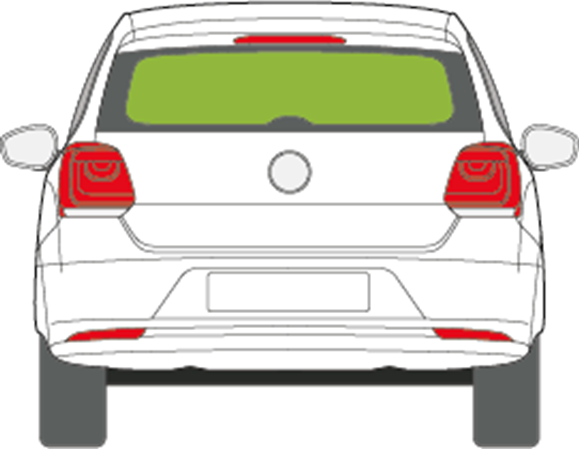 Afbeelding van Achterruit Volkswagen Polo 3 deurs antenne (2009-2014)