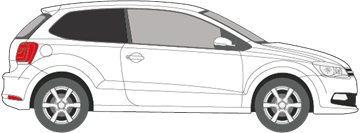 Afbeelding van Zijruit rechts Volkswagen Polo 3 deurs (DONKERE RUIT)
