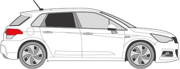Afbeelding van Zijruit rechts Citroën C4 5 deurs (DONKERE RUIT)