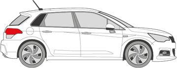 Afbeelding van Zijruit rechts Citroën C4 5 deurs (DONKERE RUIT)