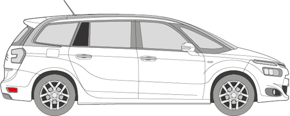 Afbeelding van Zijruit rechts Citroën C4 Grand Picasso (DONKER)