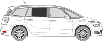 Afbeelding van Zijruit rechts Citroën C4 Grand Picasso (DONKER/GELAAGD)