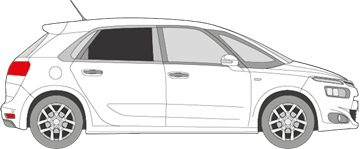Afbeelding van Zijruit rechts Citroën C4 Picasso (DONKER)