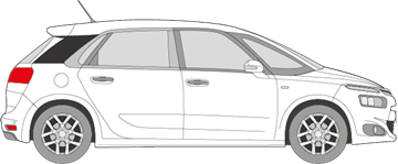 Afbeelding van Zijruit rechts Citroën C4 Picasso (DONKER)