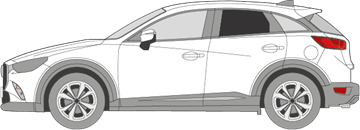 Afbeelding van Zijruit links Mazda CX-3 (DONKERE RUIT)