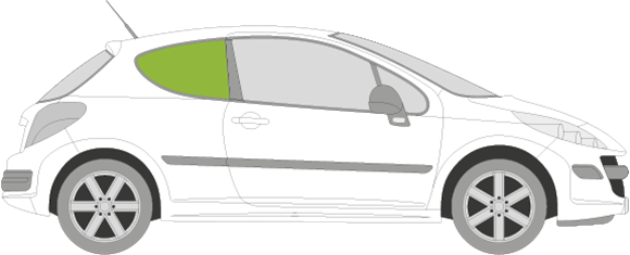 Afbeelding van Zijruit rechts Peugeot 207 3 deurs