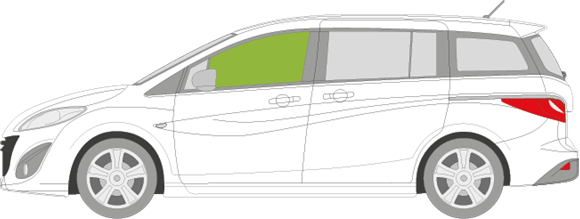 Afbeelding van Zijruit links Mazda 5 2010-