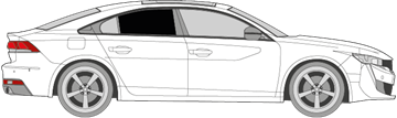 Afbeelding van Zijruit rechts Peugeot 508 5 deurs (DONKERE RUIT)