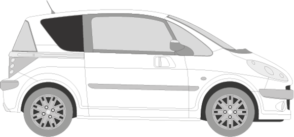 Afbeelding van Zijruit rechts Peugeot 1007 (DONKERE RUIT) 