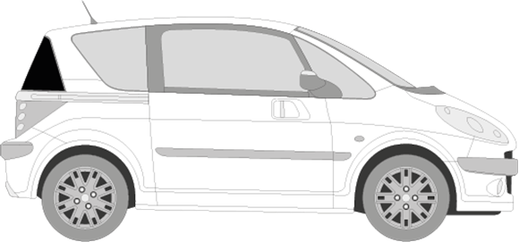 Afbeelding van Zijruit rechts Peugeot 1007 (DONKERE RUIT) 