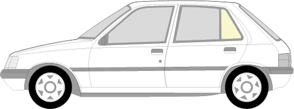 Afbeelding van Zijruit links Peugeot 205 5 deurs (helder)