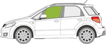 Afbeelding van Zijruit links Suzuki SX4 5 deurs