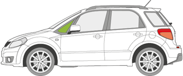 Afbeelding van Zijruit links Suzuki SX4 5 deurs