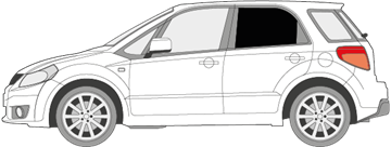 Afbeelding van Zijruit links Suzuki SX4 5 deurs (DONKERE RUIT)