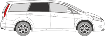 Afbeelding van Zijruit rechts Mitsubishi Grandis (DONKERE RUIT)