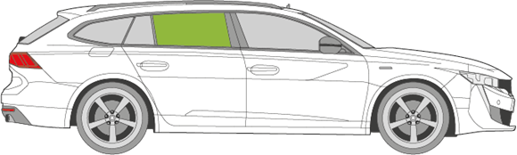 Afbeelding van Zijruit rechts Peugeot 508 break