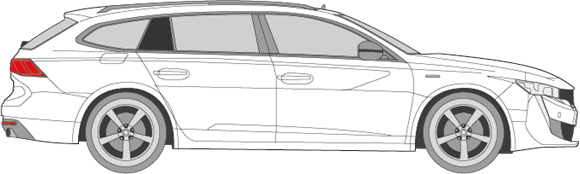 Afbeelding van Zijruit rechts Peugeot 508 break (DONKERE RUIT)