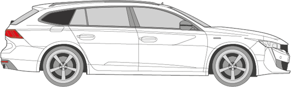 Afbeelding van Zijruit rechts Peugeot 508 break (DONKERE RUIT)