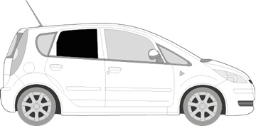 Afbeelding van Zijruit rechts Mitsubishi Colt 5 deurs (DONKERE RUIT)