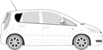 Afbeelding van Zijruit rechts Mitsubishi Colt 5 deurs (DONKERE RUIT)