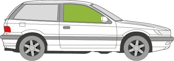 Afbeelding van Zijruit rechts Mitsubishi Colt 3 deurs