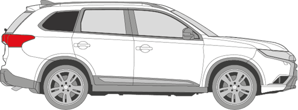 Afbeelding van Zijruit rechts Mitsubishi Outlander (DONKERE RUIT)