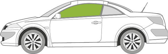 Afbeelding van Zijruit links Renault Mégane coupé/cabrio