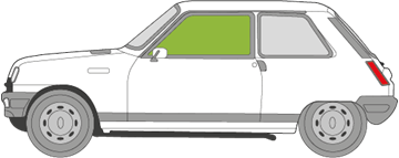 Afbeelding van Zijruit links Renault 5