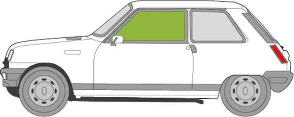 Afbeelding van Zijruit links Renault 5