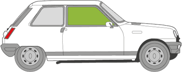 Afbeelding van Zijruit rechts Renault 5