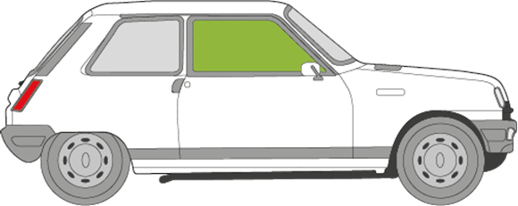 Afbeelding van Zijruit rechts Renault 5