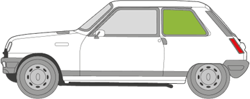 Afbeelding van Zijruit links Renault 5