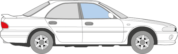 Afbeelding van Zijruit rechts Mitsubishi Galant sedan