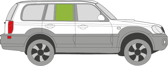 Afbeelding van Zijruit rechts Hyundai Terracan 