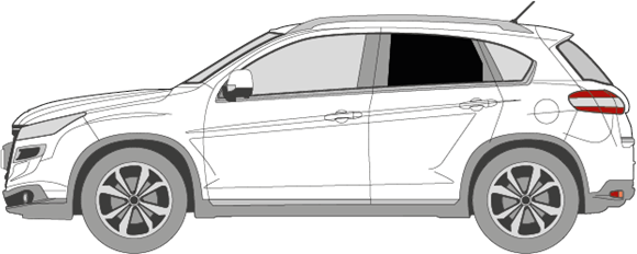 Afbeelding van Zijruit links Peugeot 4008 (DONKERE RUIT)