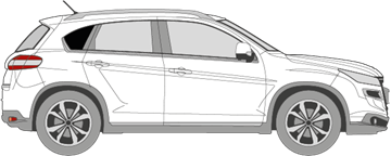 Afbeelding van Zijruit rechts Peugeot 4008 (DONKERE RUIT)