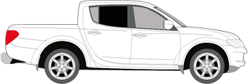 Afbeelding van Zijruit rechts Mitsubishi L200 4 deurs pick-up (DONKERE RUIT)