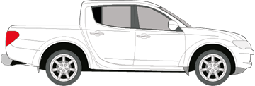 Afbeelding van Zijruit rechts Mitsubishi L200 4 deurs pick-up (DONKERE RUIT)