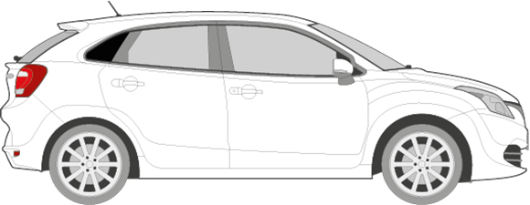 Afbeelding van Zijruit rechts Suzuki Baleno 5 deurs (DONKERE RUIT)