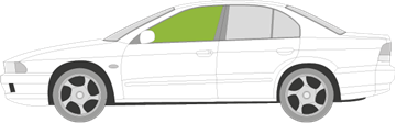 Afbeelding van Zijruit links Mitsubushi Galant sedan