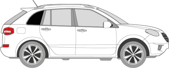 Afbeelding van Zijruit rechts Renault Koleos (DONKERE RUIT)