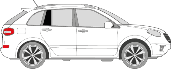 Afbeelding van Zijruit rechts Renault Koleos (DONKERE RUIT)