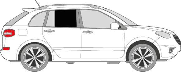 Afbeelding van Zijruit rechts Renault Koleos (DONKERE RUIT)