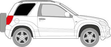 Afbeelding van Zijruit rechts Suzuki Grand Vitara 3 deurs (DONKERE RUIT)