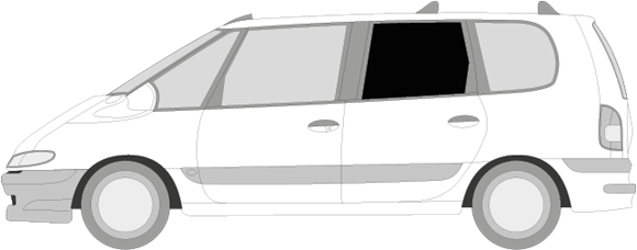 Afbeelding van Zijruit links Renault Espace (DONKERE RUIT)