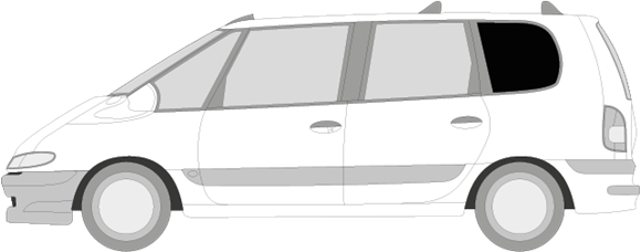 Afbeelding van Zijruit links Renault Espace (DONKERE RUIT)