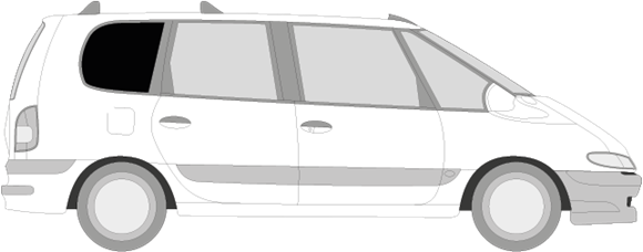 Afbeelding van Zijruit rechts Renault Espace (DONKERE RUIT)